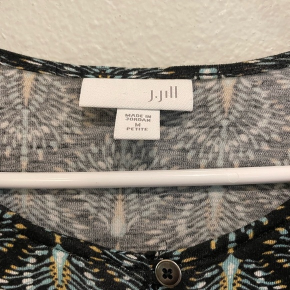 J Jill Peacock Print tunic in Teals Greens & Blue. Size M Petite - Picture 3 of 6